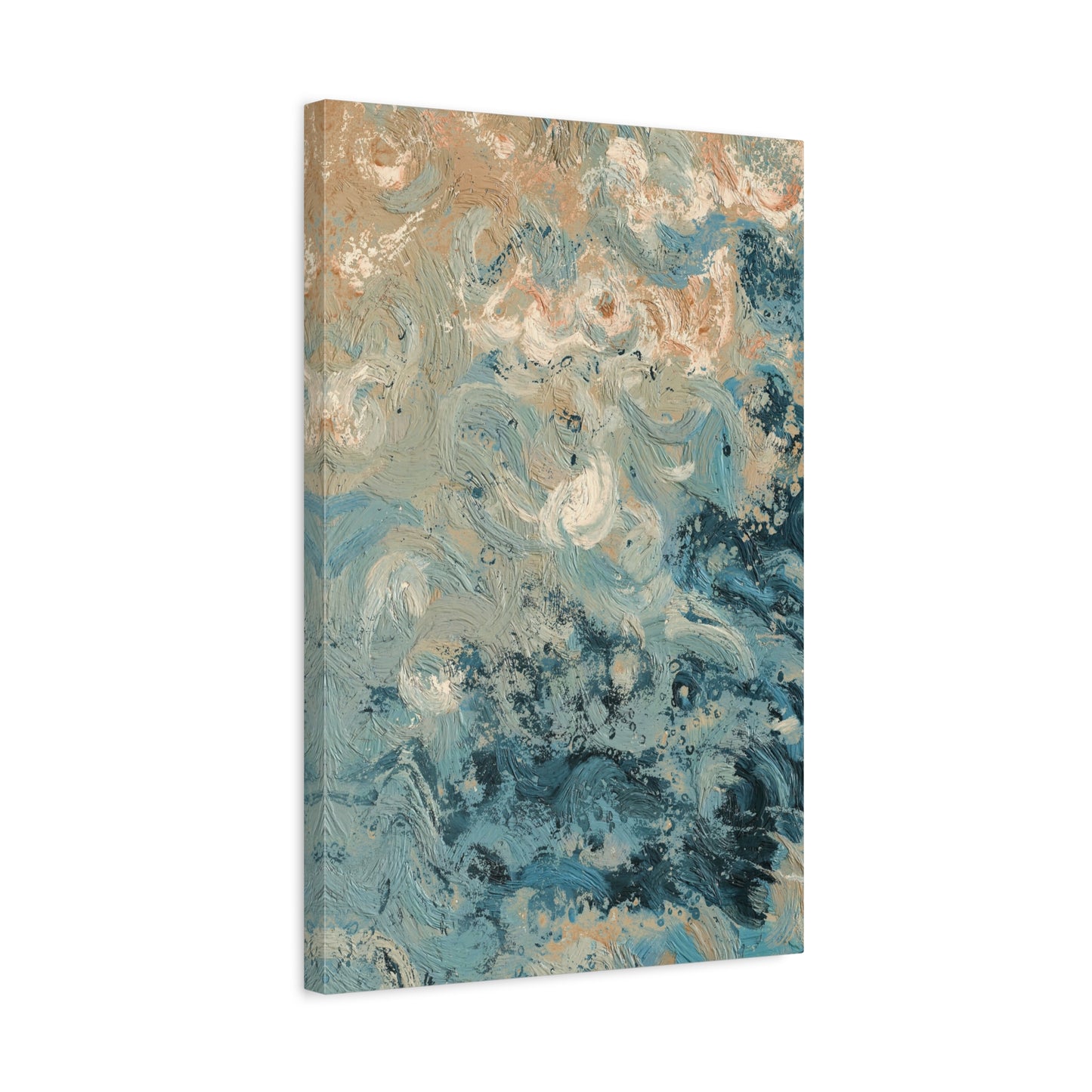 Abstract Ocean Waves Canvas Art, Home Decor Wall Art, Nautical Art Print, Gift for Ocean Lovers, Beach House Decor