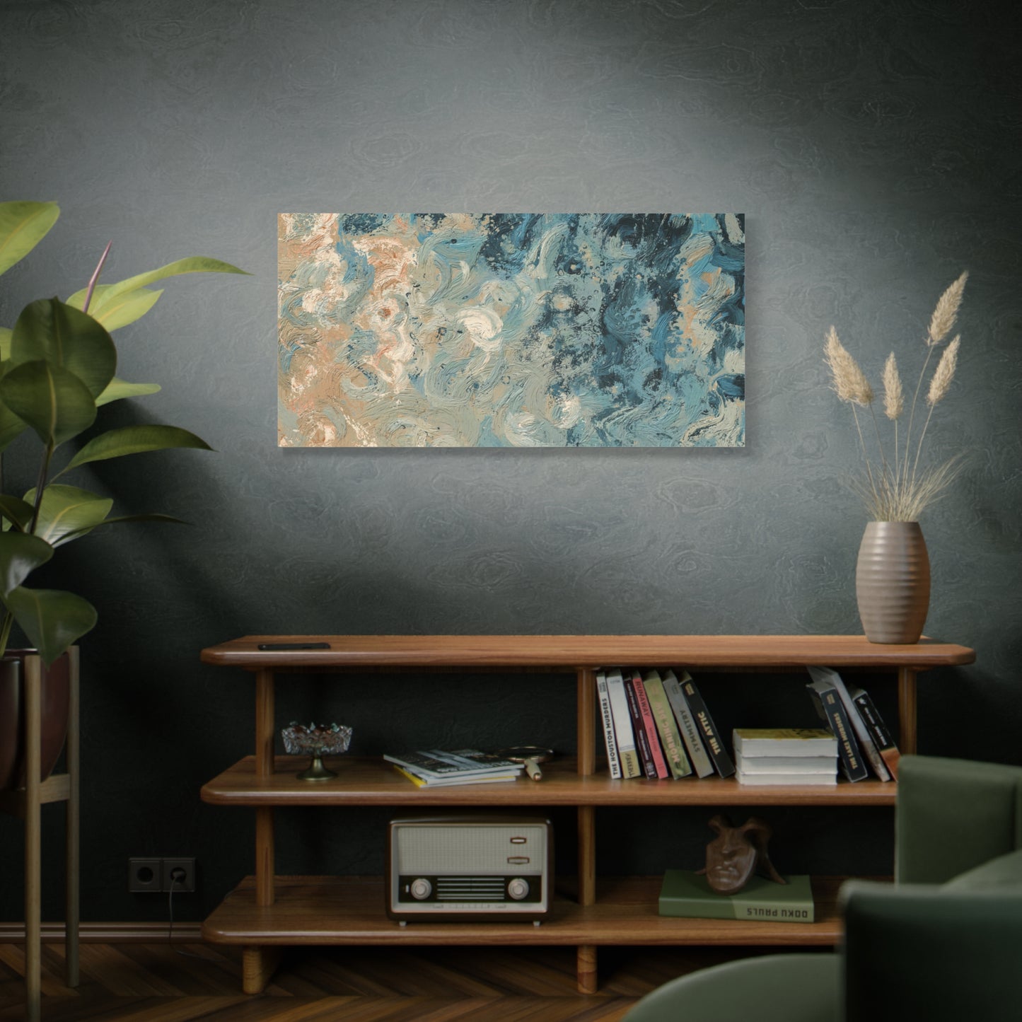 Abstract Ocean Waves Canvas Art, Home Decor Wall Art, Nautical Art Print, Gift for Ocean Lovers, Beach House Decor