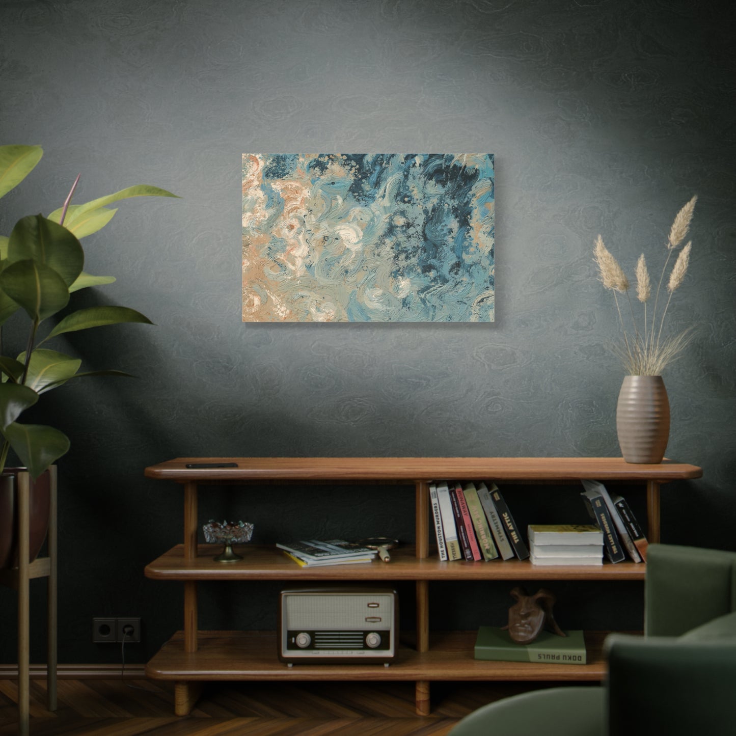 Abstract Ocean Waves Canvas Art, Home Decor Wall Art, Nautical Art Print, Gift for Ocean Lovers, Beach House Decor