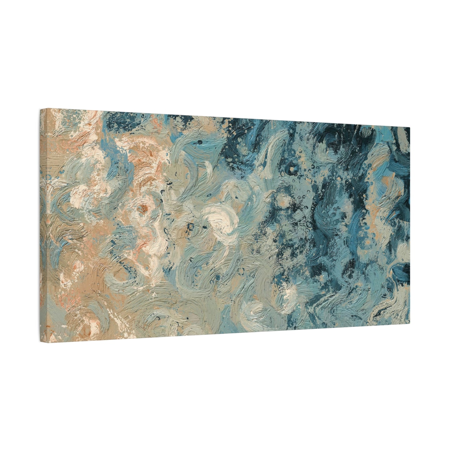 Abstract Ocean Waves Canvas Art, Home Decor Wall Art, Nautical Art Print, Gift for Ocean Lovers, Beach House Decor
