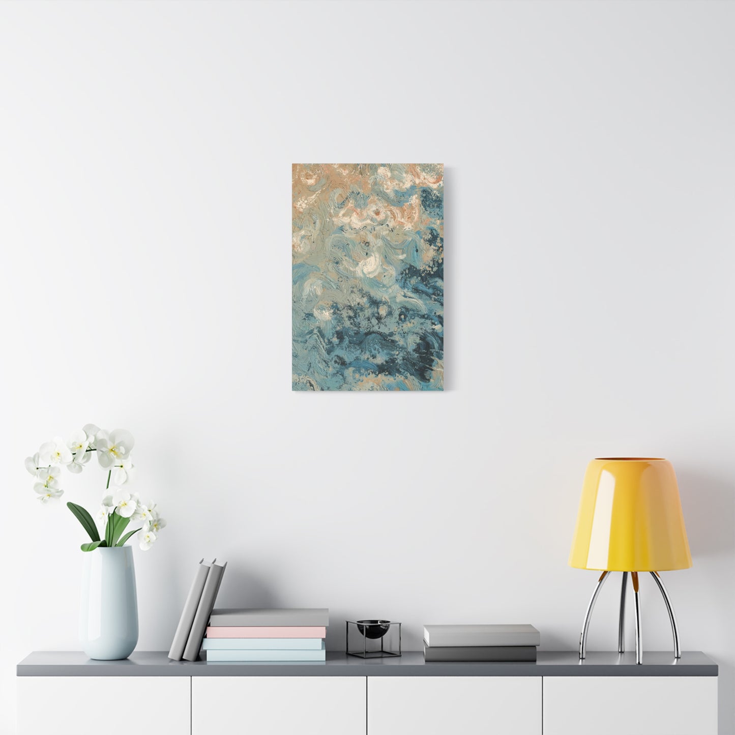 Abstract Ocean Waves Canvas Art, Home Decor Wall Art, Nautical Art Print, Gift for Ocean Lovers, Beach House Decor
