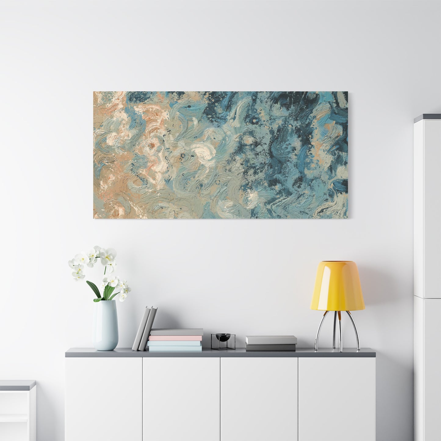 Abstract Ocean Waves Canvas Art, Home Decor Wall Art, Nautical Art Print, Gift for Ocean Lovers, Beach House Decor