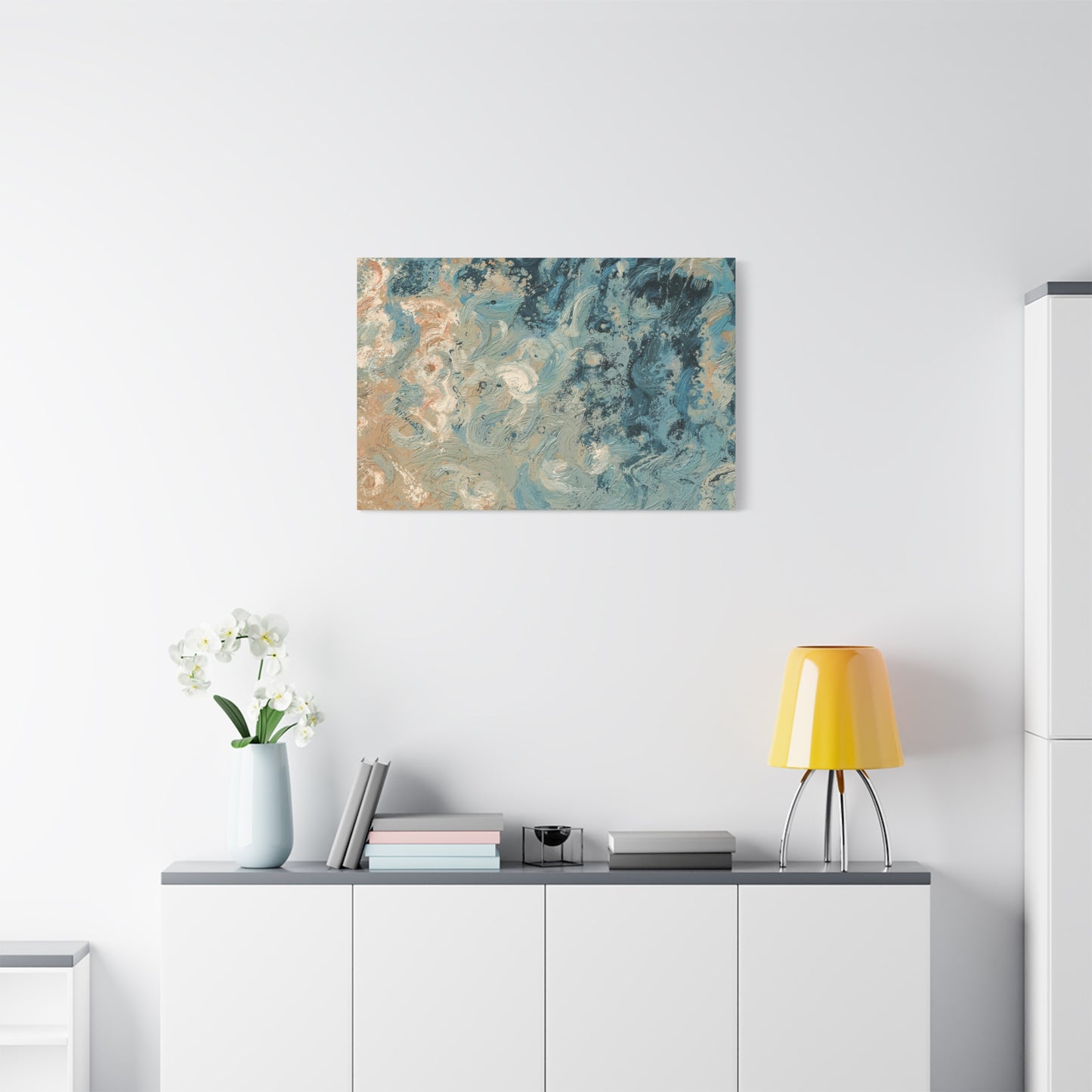 Abstract Ocean Waves Canvas Art, Home Decor Wall Art, Nautical Art Print, Gift for Ocean Lovers, Beach House Decor