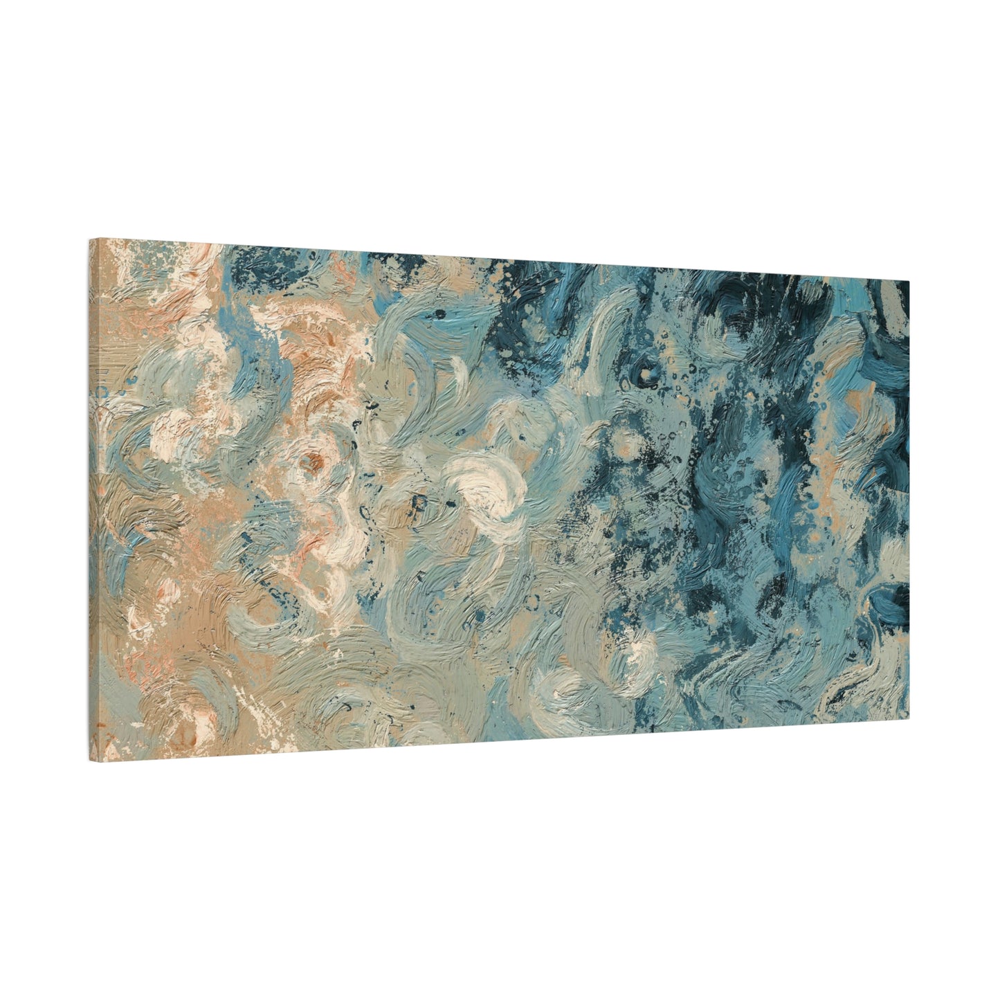 Abstract Ocean Waves Canvas Art, Home Decor Wall Art, Nautical Art Print, Gift for Ocean Lovers, Beach House Decor