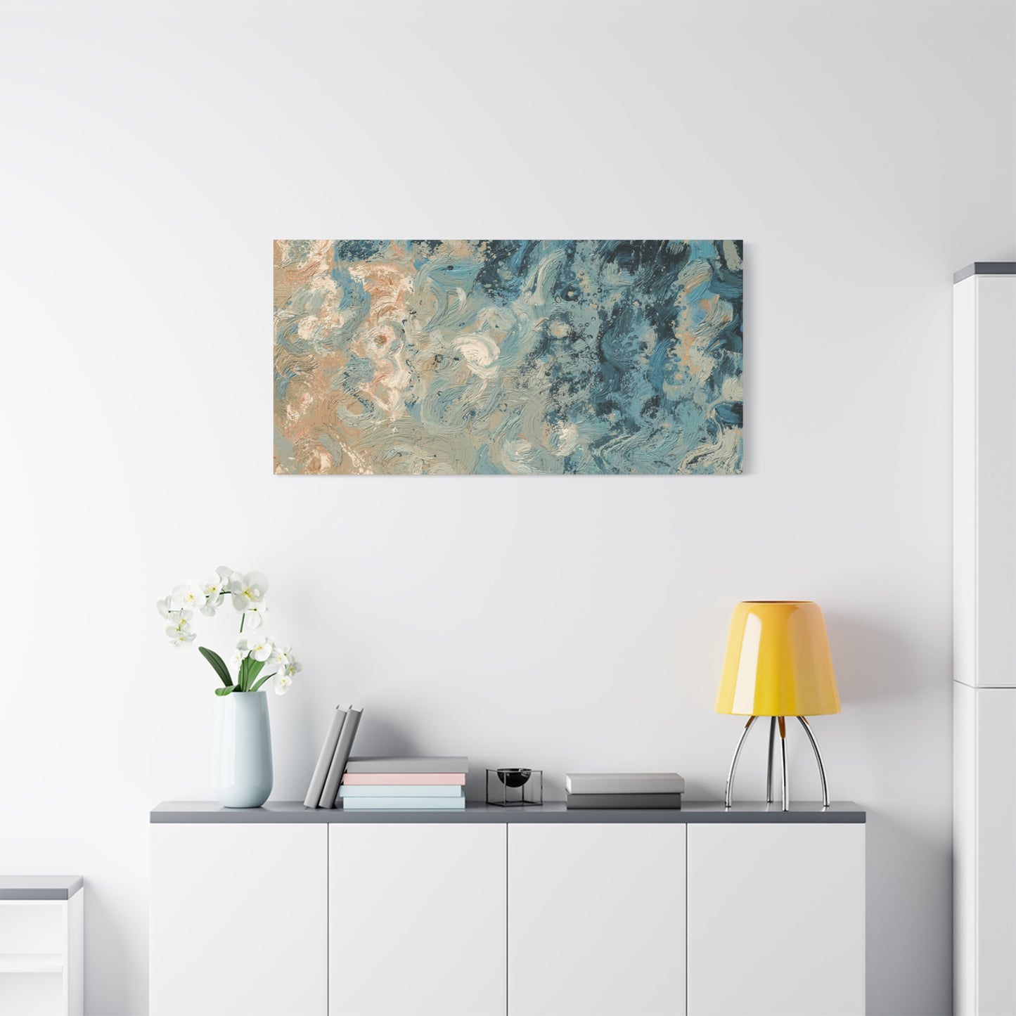 Abstract Ocean Waves Canvas Art, Home Decor Wall Art, Nautical Art Print, Gift for Ocean Lovers, Beach House Decor