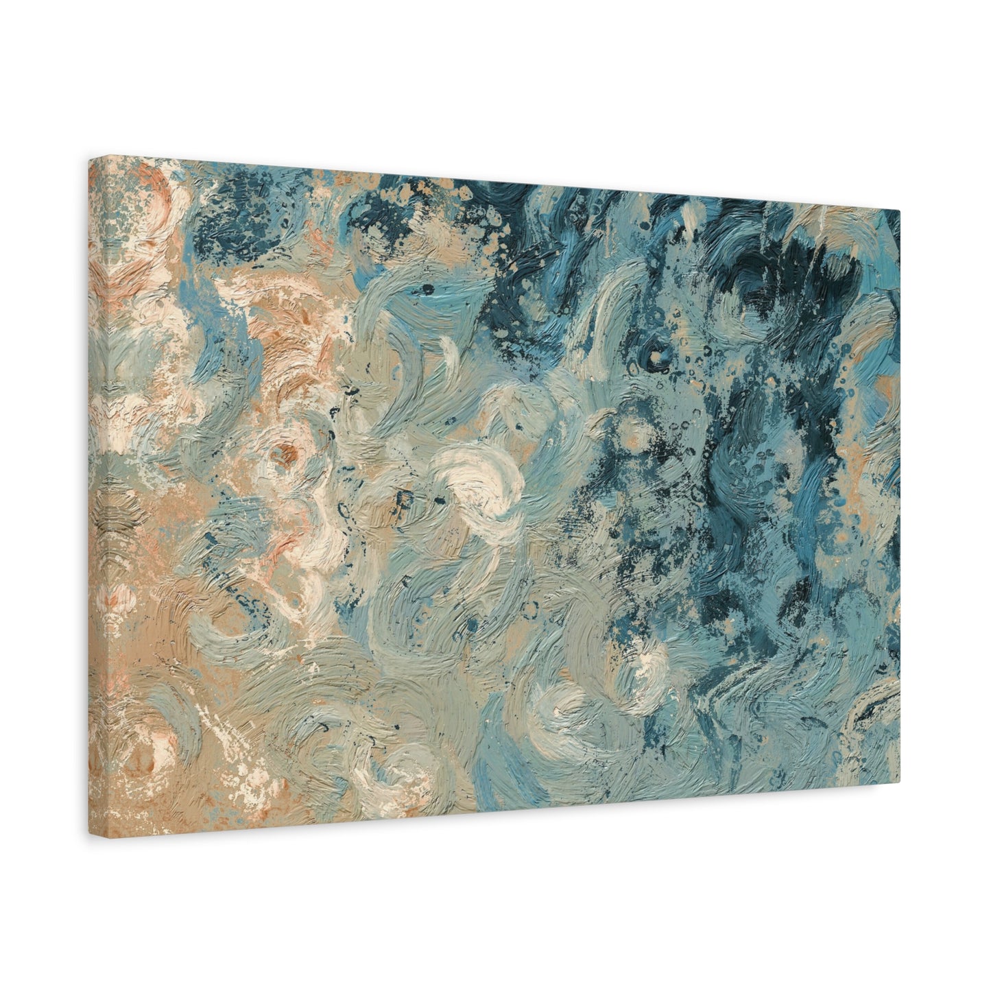Abstract Ocean Waves Canvas Art, Home Decor Wall Art, Nautical Art Print, Gift for Ocean Lovers, Beach House Decor