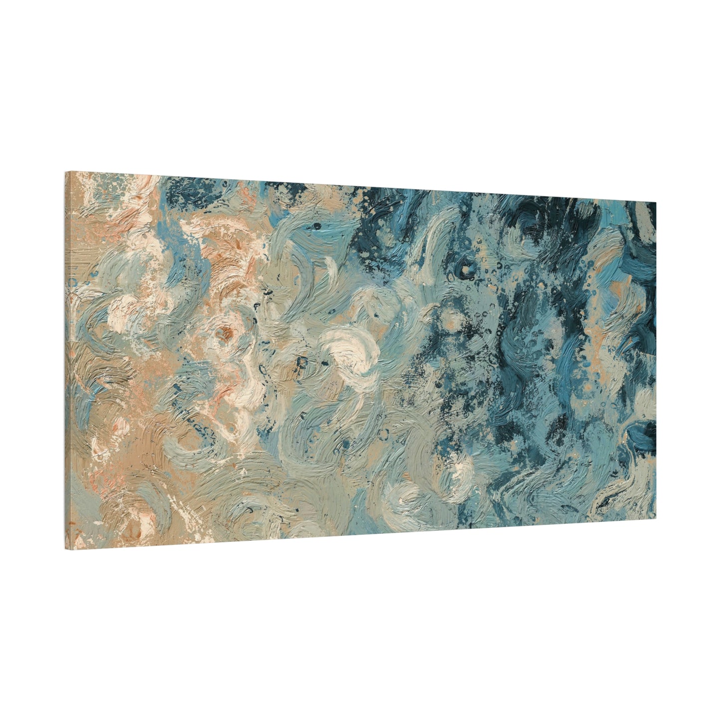 Abstract Ocean Waves Canvas Art, Home Decor Wall Art, Nautical Art Print, Gift for Ocean Lovers, Beach House Decor