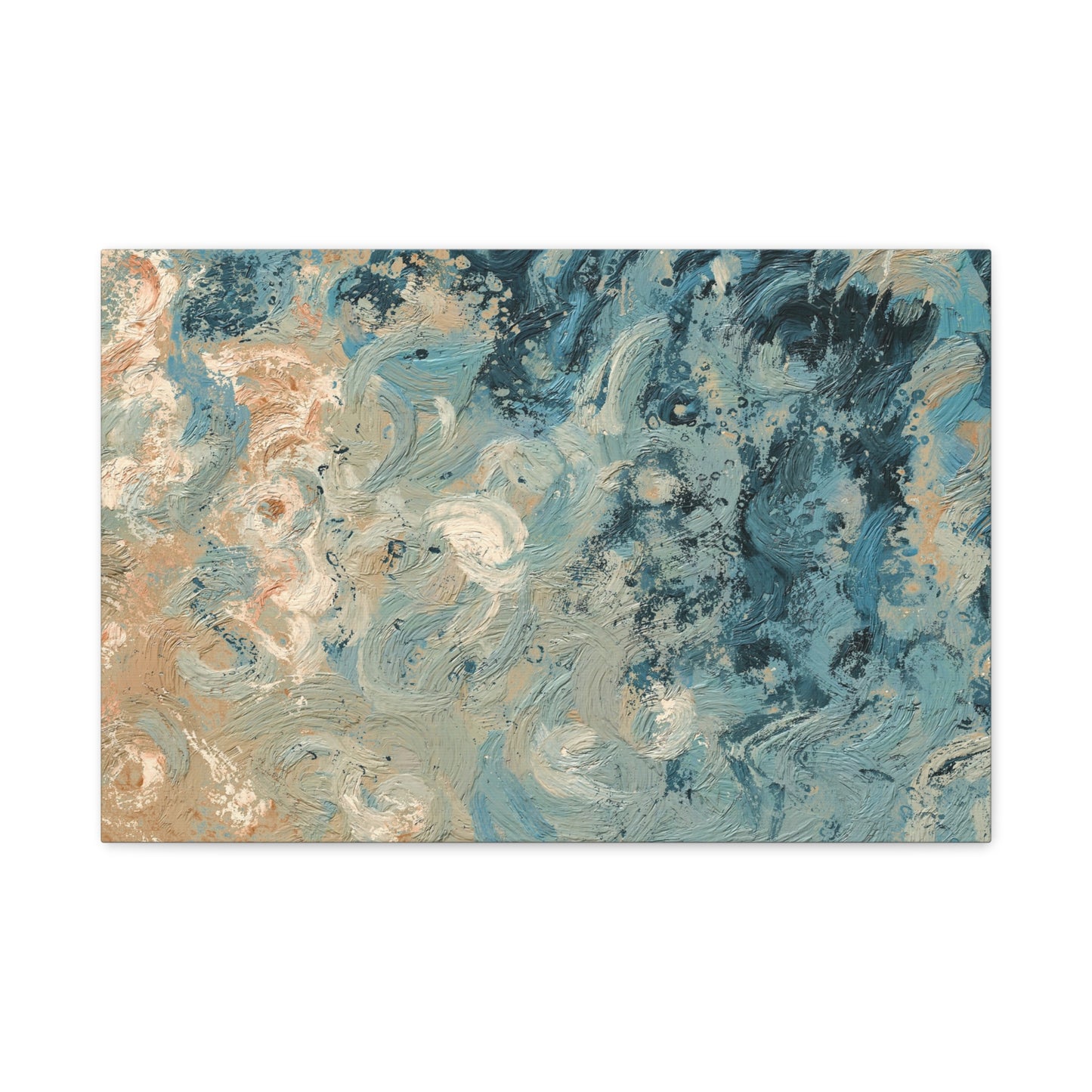 Abstract Ocean Waves Canvas Art, Home Decor Wall Art, Nautical Art Print, Gift for Ocean Lovers, Beach House Decor