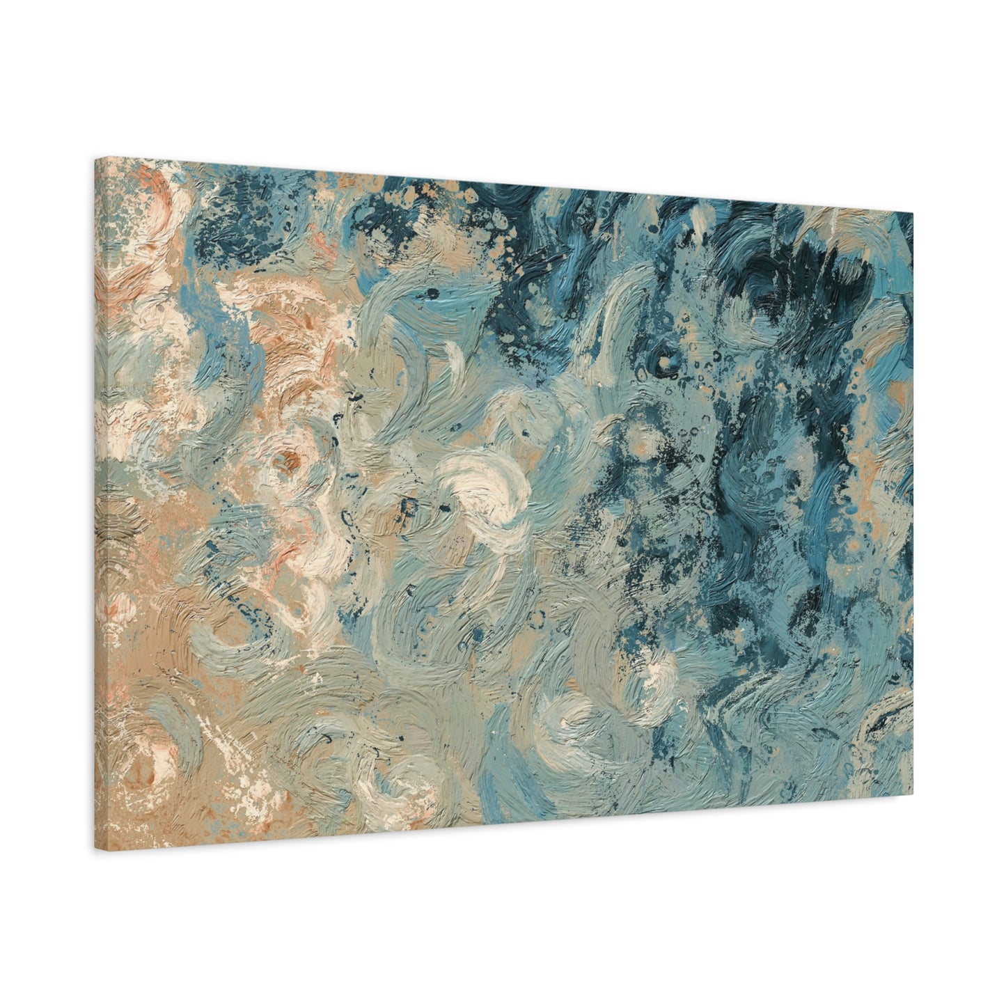 Abstract Ocean Waves Canvas Art, Home Decor Wall Art, Nautical Art Print, Gift for Ocean Lovers, Beach House Decor