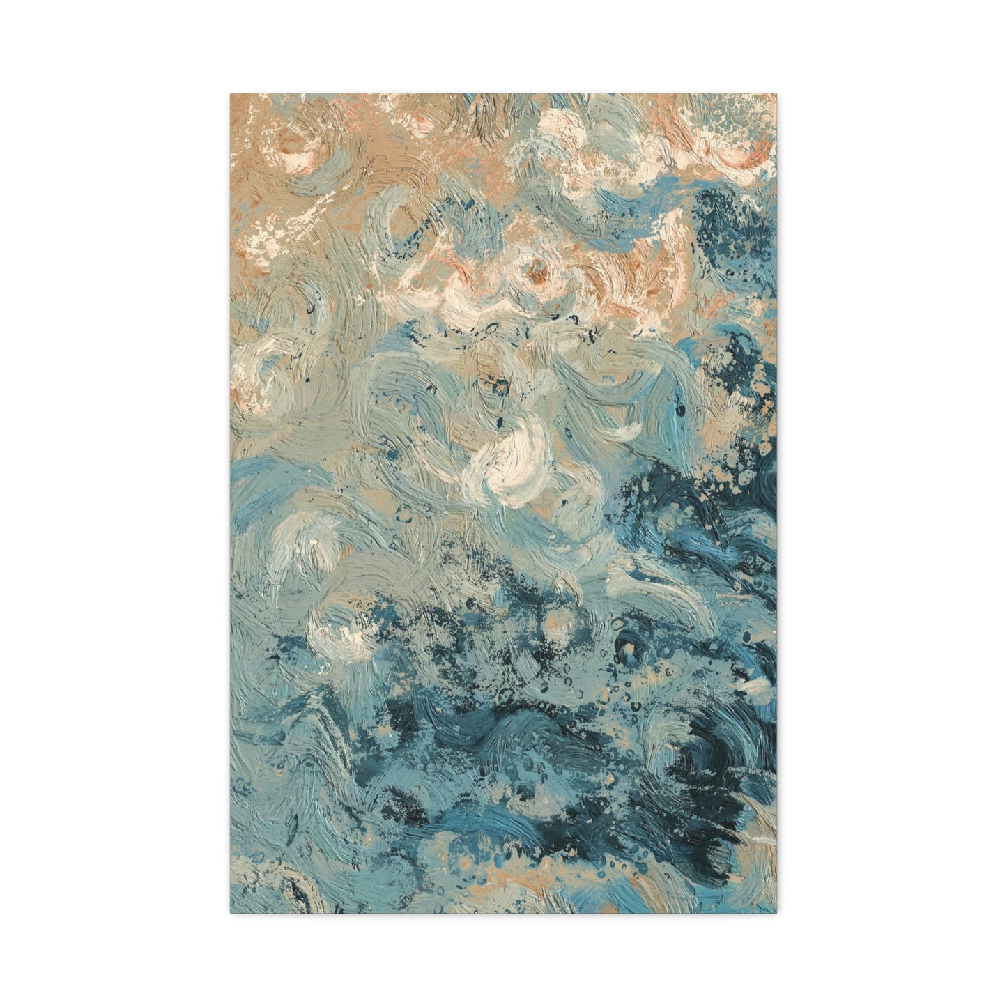 Abstract Ocean Waves Canvas Art, Home Decor Wall Art, Nautical Art Print, Gift for Ocean Lovers, Beach House Decor
