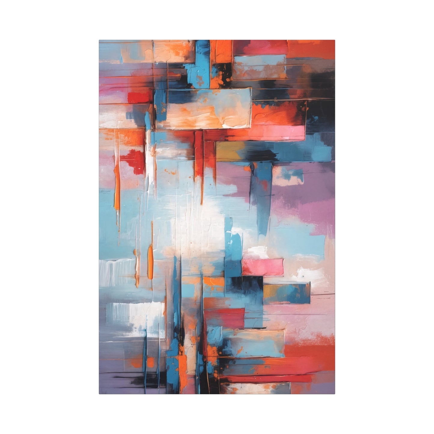 Vibrant Abstract Canvas Art Wraps, Contemporary Wall Decor, Modern Home Art, Colorful Living Room Accent, Unique Gift Idea