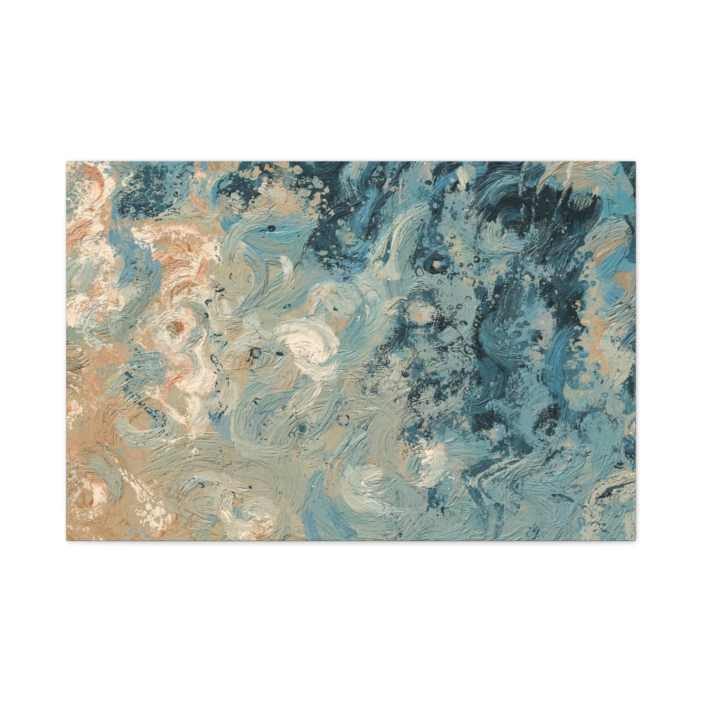 Abstract Ocean Waves Canvas Art, Home Decor Wall Art, Nautical Art Print, Gift for Ocean Lovers, Beach House Decor
