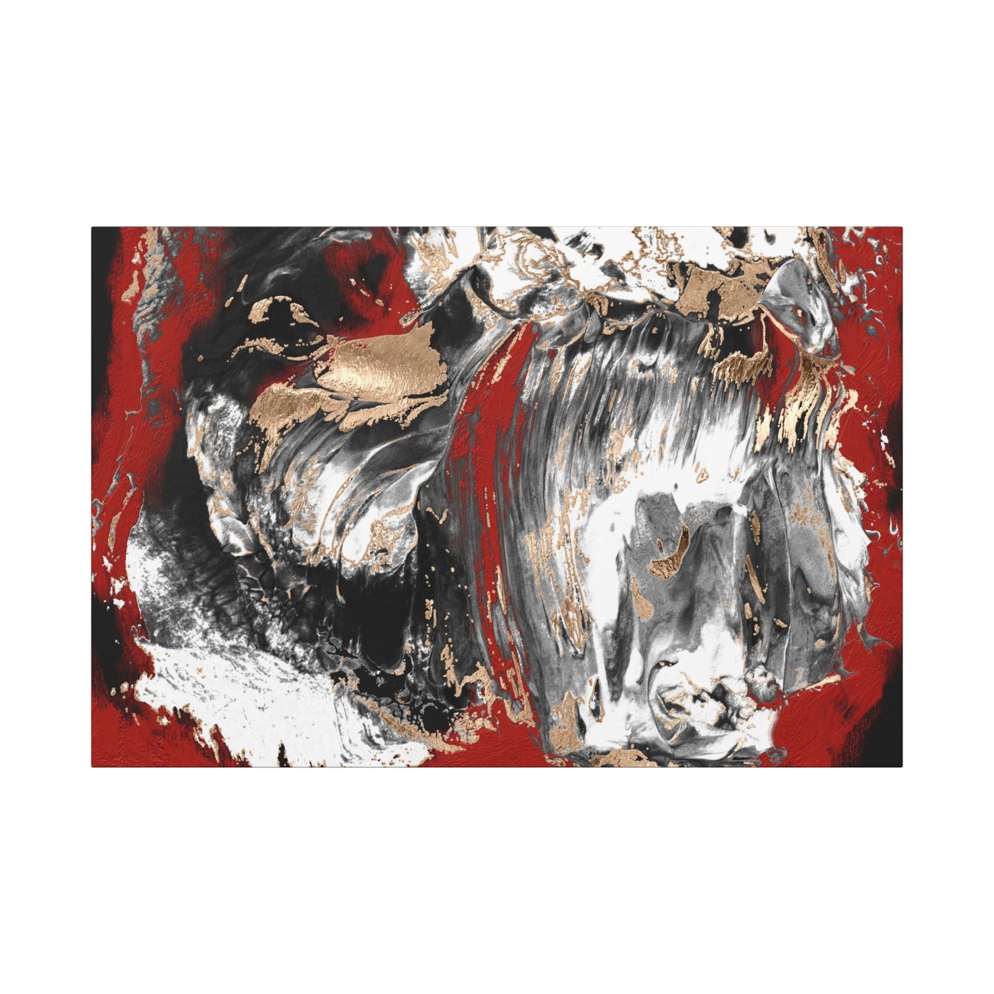 Crimson Storm – Red, Black & Gold Abstract Energy