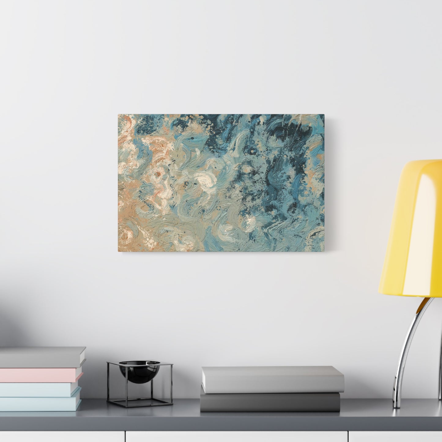 Abstract Ocean Waves Canvas Art, Home Decor Wall Art, Nautical Art Print, Gift for Ocean Lovers, Beach House Decor