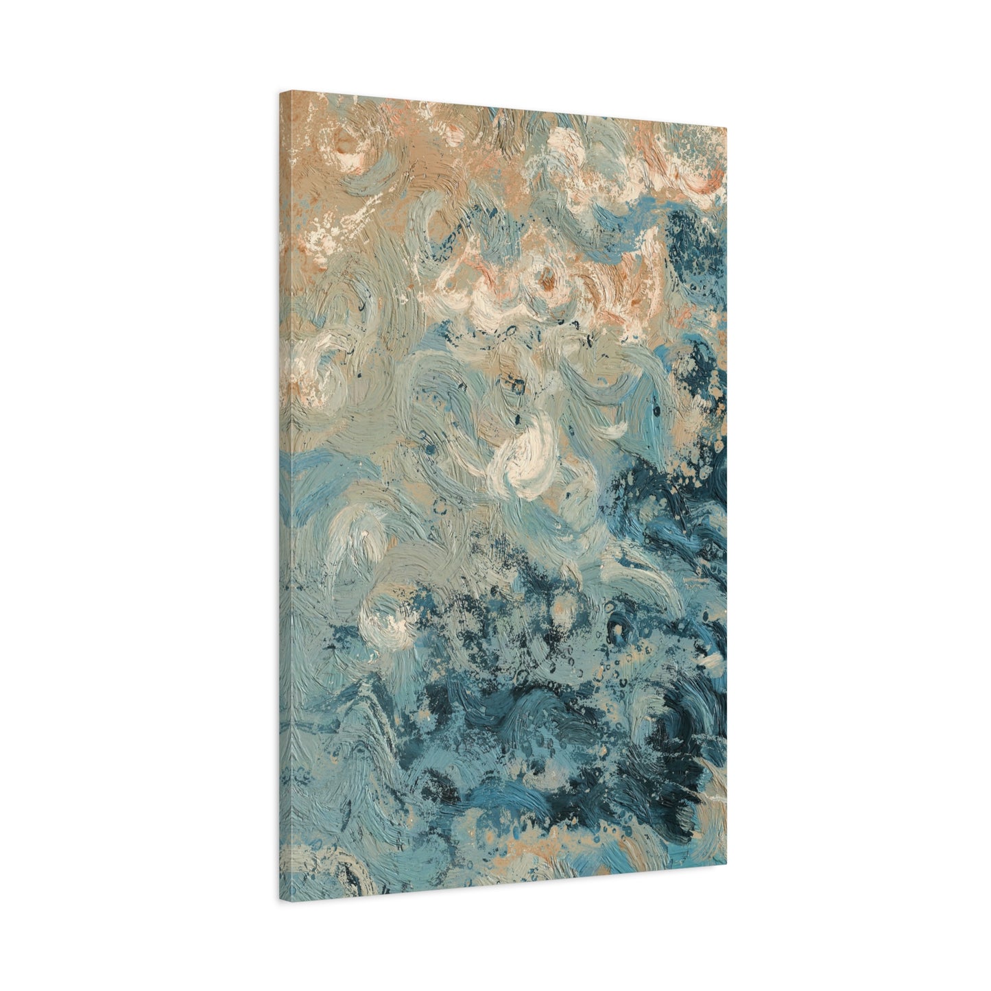 Abstract Ocean Waves Canvas Art, Home Decor Wall Art, Nautical Art Print, Gift for Ocean Lovers, Beach House Decor