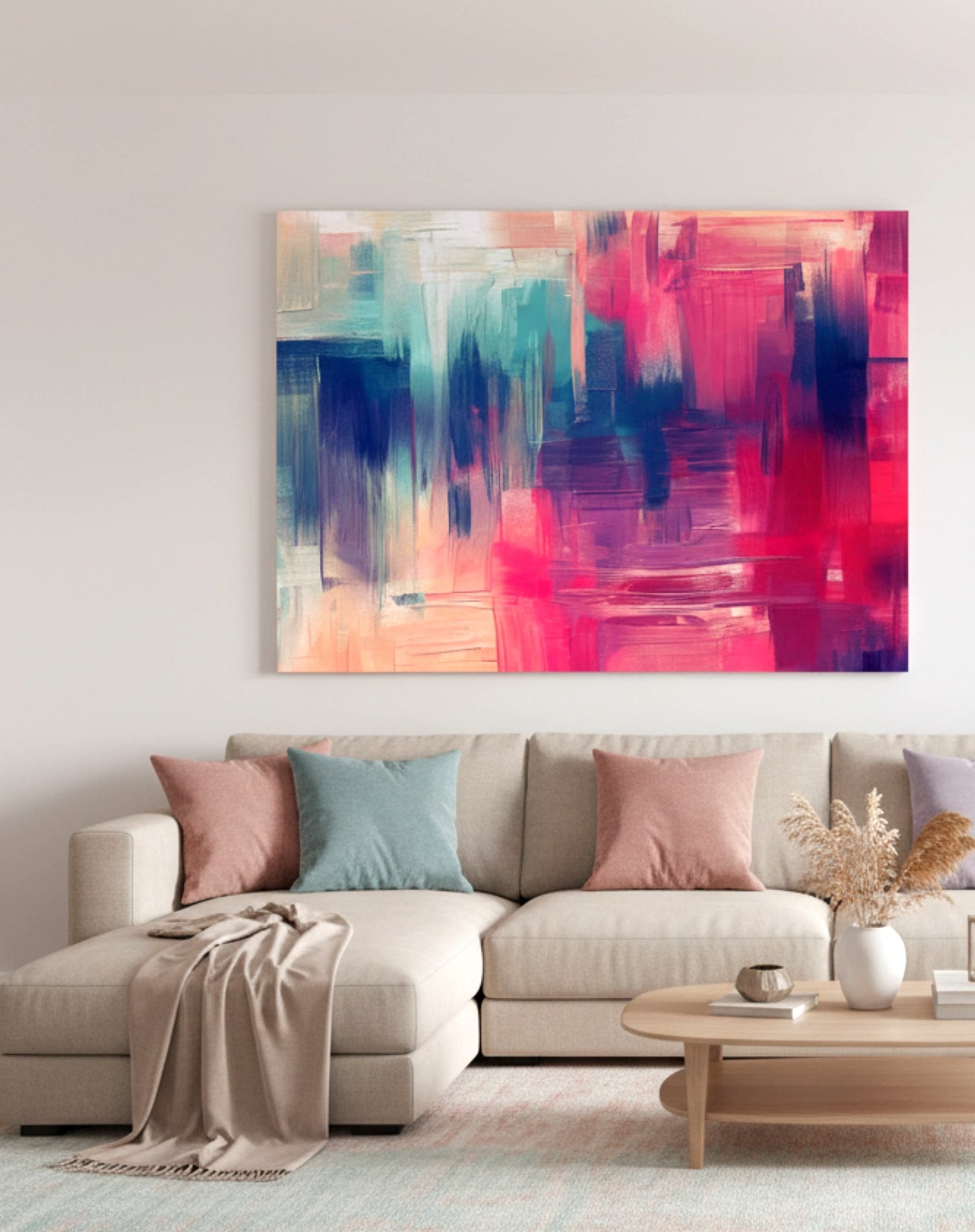 Crimson & Teal Abstract Tide