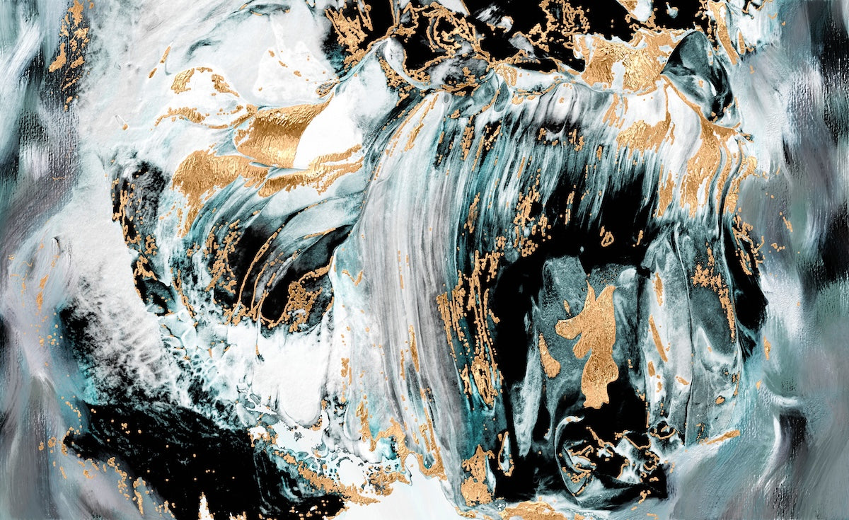 Gilded Midnight abstract art print