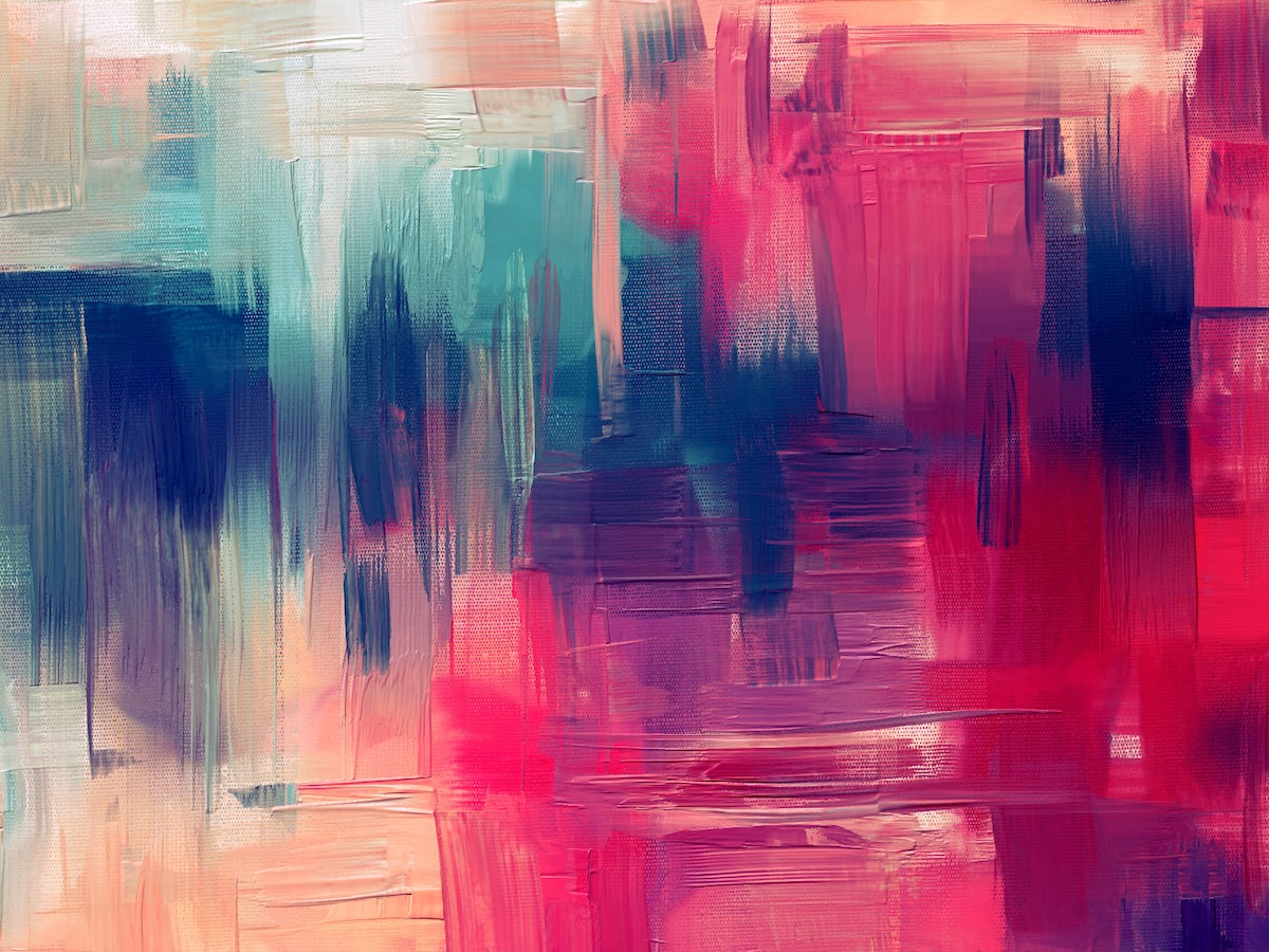 Crimson & Teal Abstract Tide